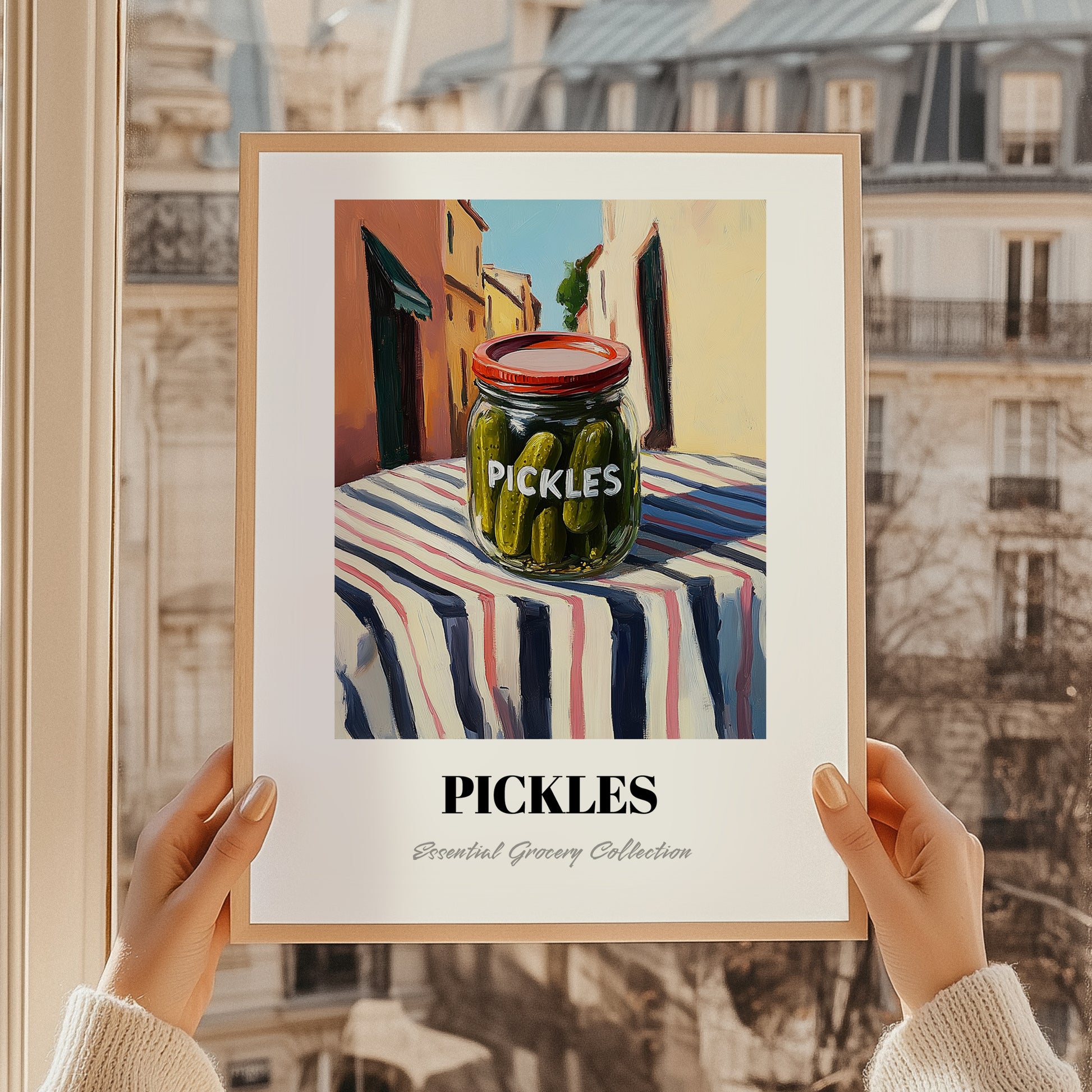 Pickles – Italian Outdoor Café Scene, Bbq Wall Decor, styled in a charming Paris street view