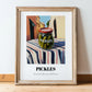 Pickles – Italian Outdoor Café Scene, Bbq Wall Decor, in wooden frame leaning on the floor