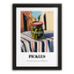Pickles – Italian Outdoor Café Scene, Bbq Wall Decor, in sleek black frame