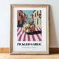 Pickled Garlic – Italian Urban Café Scene, Canned Vegetables Wall Decor, in wooden frame leaning on the floor
