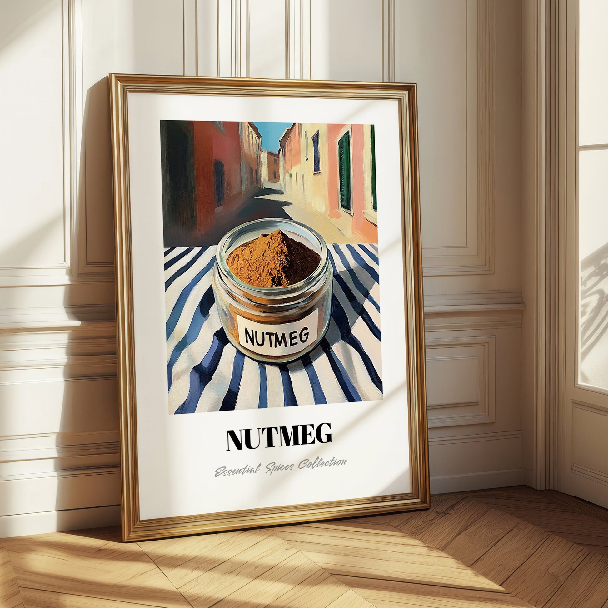 Nutmeg – Italian Street Café Scene, Spices Wall Decor