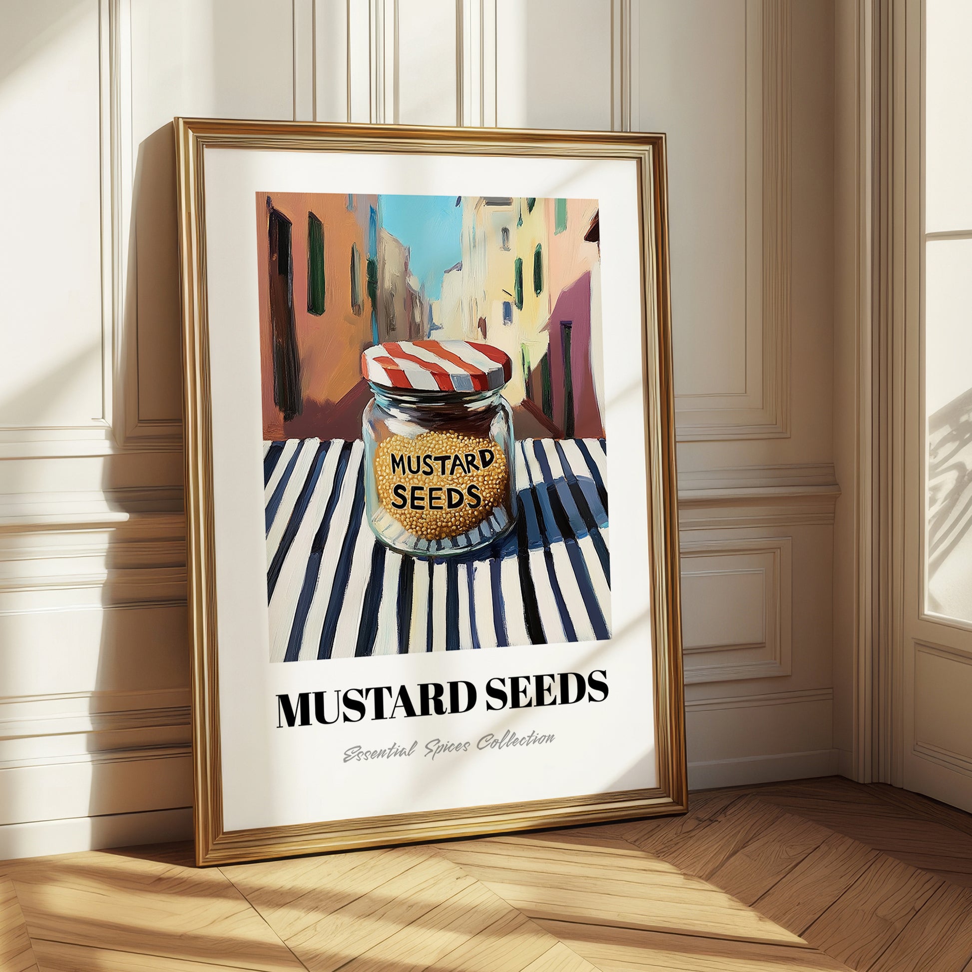 Mustard Seeds – Italian Outdoor Café Scene, Spices Wall Art