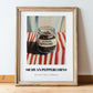Sichuan Peppercorns – on Striped Tablecloth, Spices Wall Art, in wooden frame leaning on the floor