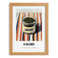 Savory – on Striped Tablecloth, Spices Still Life, set in oak frame
