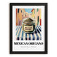 Mexican Oregano – Italian Street Café Scene, Spices Art, in sleek black frame