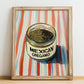 Mexican Oregano – on Striped Tablecloth, Spices Wall Poster, no-text version framed in wood