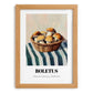 Boletus – on Striped Tablecloth, Mushrooms Painting, set in oak frame