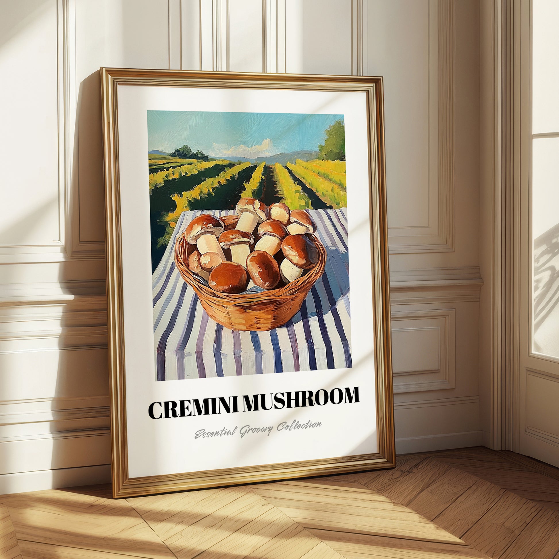 Cremini Mushroom – Green Valley Landscape, Mushrooms Art