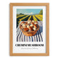 Cremini Mushroom – Green Valley Landscape, Mushrooms Art, set in oak frame