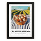 Cremini Mushroom – Green Valley Landscape, Mushrooms Art, in sleek black frame