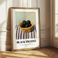 Black Truffle – on Striped Tablecloth, Mushrooms Still Life
