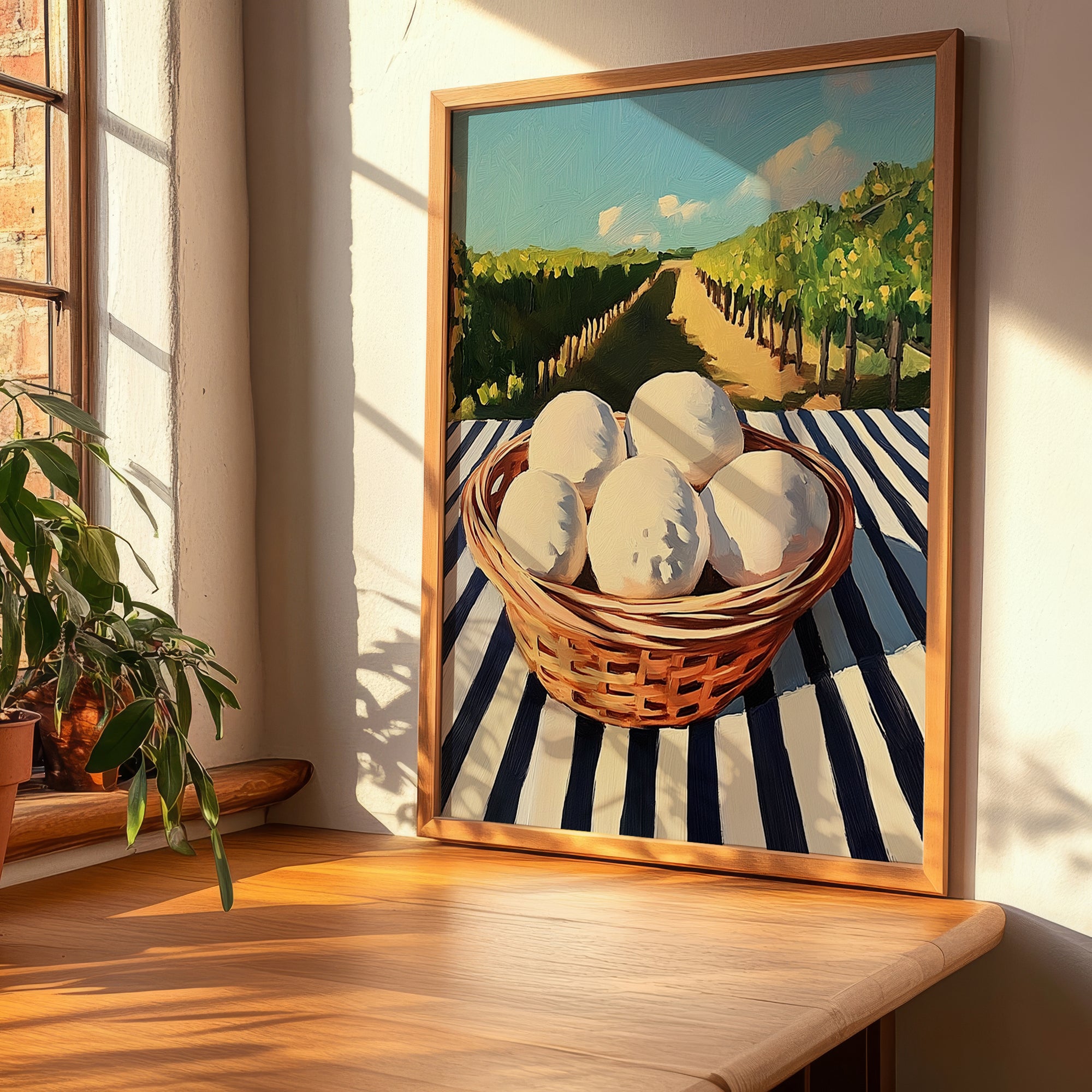 Puffball Mushroom – Green Valley Landscape, Mushrooms Illustration, clean layout with no caption