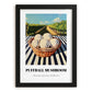 Puffball Mushroom – Green Valley Landscape, Mushrooms Illustration, in sleek black frame