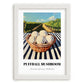 Puffball Mushroom – Green Valley Landscape, Mushrooms Illustration, placed in minimal white frame