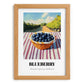 Blueberry – Green Valley Landscape, Berries Painting, set in oak frame