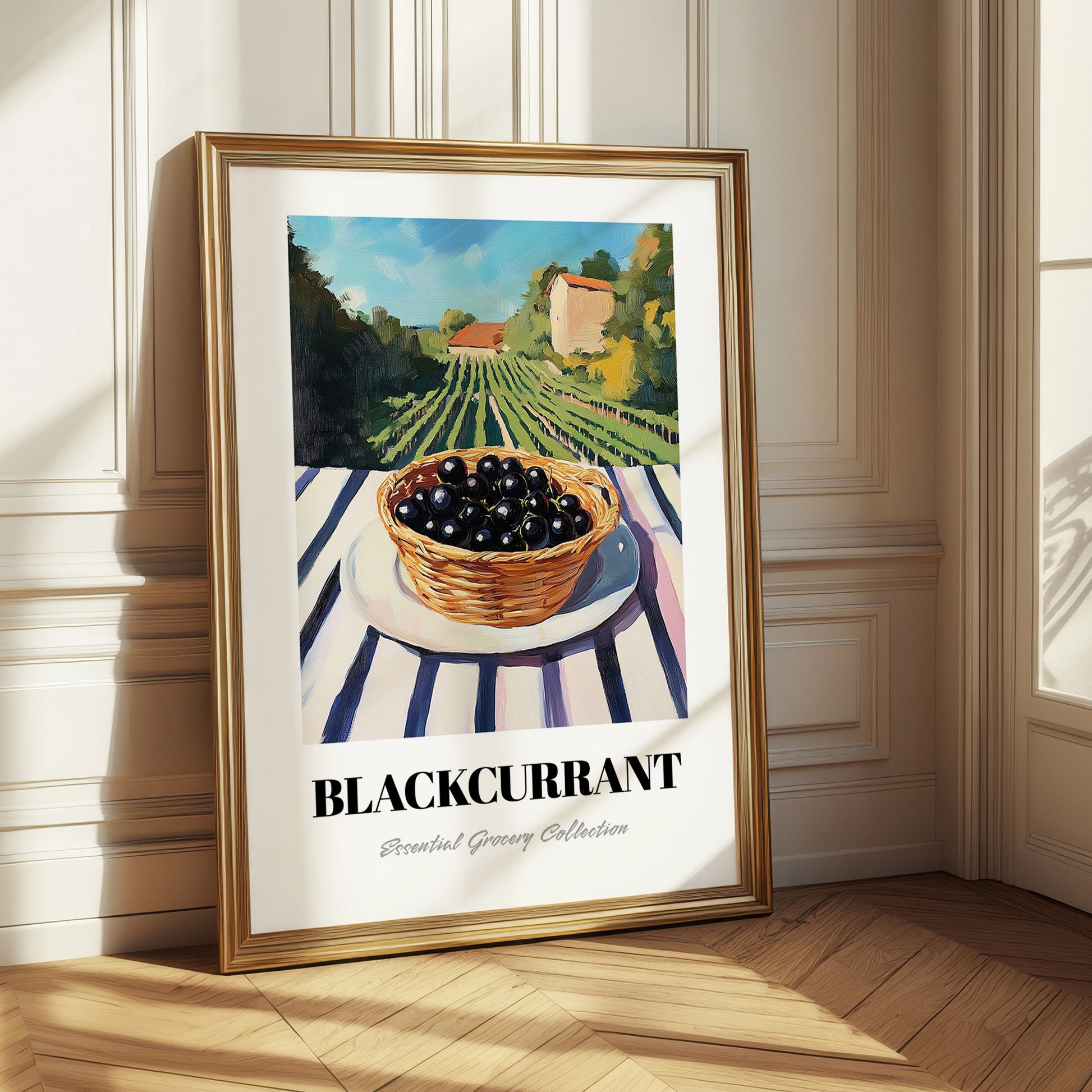 Blackcurrant – Green Valley Landscape, Berries Still Life