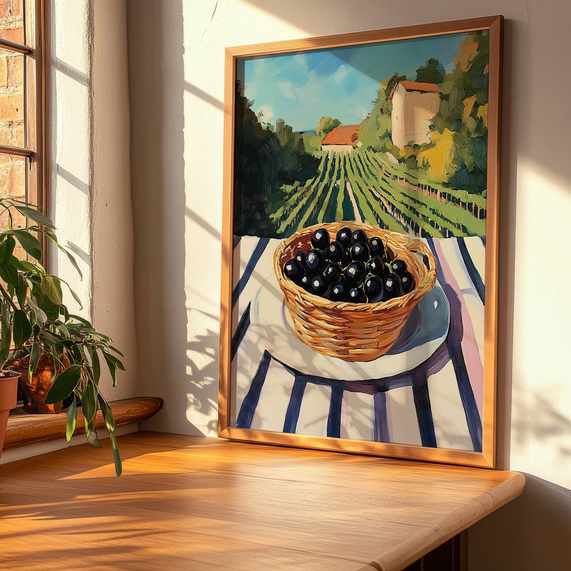 Blackcurrant – Green Valley Landscape, Berries Still Life, clean layout with no caption