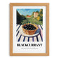 Blackcurrant – Green Valley Landscape, Berries Still Life, set in oak frame