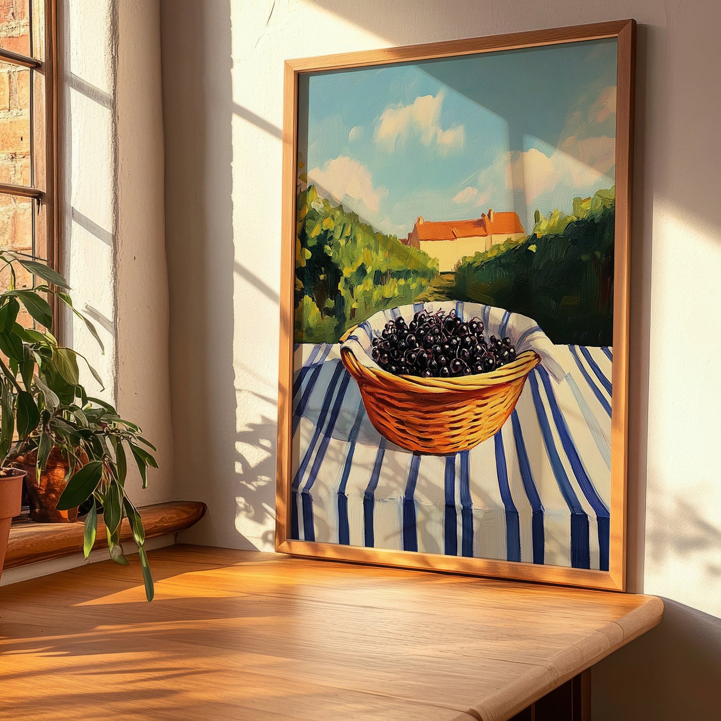 Elderberry – Green Valley Landscape, Berries Still Life, clean layout with no caption