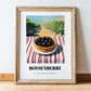 Boysenberry – Green Valley Landscape, Berries Poster, in wooden frame leaning on the floor