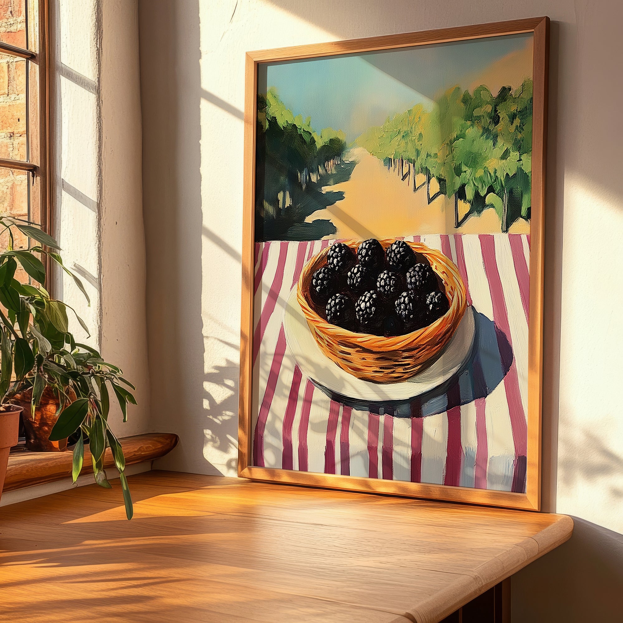 Boysenberry – Green Valley Landscape, Berries Poster, clean layout with no caption