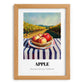 Apple – Valley Café Scene, Fruit Illustration, set in oak frame