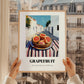 Grapefruit – White village Urban Café Scene, Fruit Wall Art, styled in a charming Paris street view