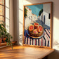 Grapefruit – White village Urban Café Scene, Fruit Wall Art, clean layout with no caption