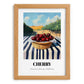 Cherry – Green Valley Landscape, Fruit Poster, set in oak frame