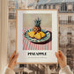 Pineapple – on Striped Tablecloth, Fruit Still Life, styled in a charming Paris street view
