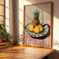 Pineapple – on Striped Tablecloth, Fruit Still Life, clean layout with no caption