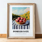 Pomegranate – Green Valley Landscape, Fruit Wall Decor, in wooden frame leaning on the floor