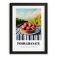 Pomegranate – Green Valley Landscape, Fruit Wall Decor, in sleek black frame
