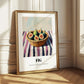 Fig – on Striped Tablecloth, Fruit Still Life