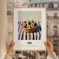 Fig – on Striped Tablecloth, Fruit Still Life, styled in a charming Paris street view