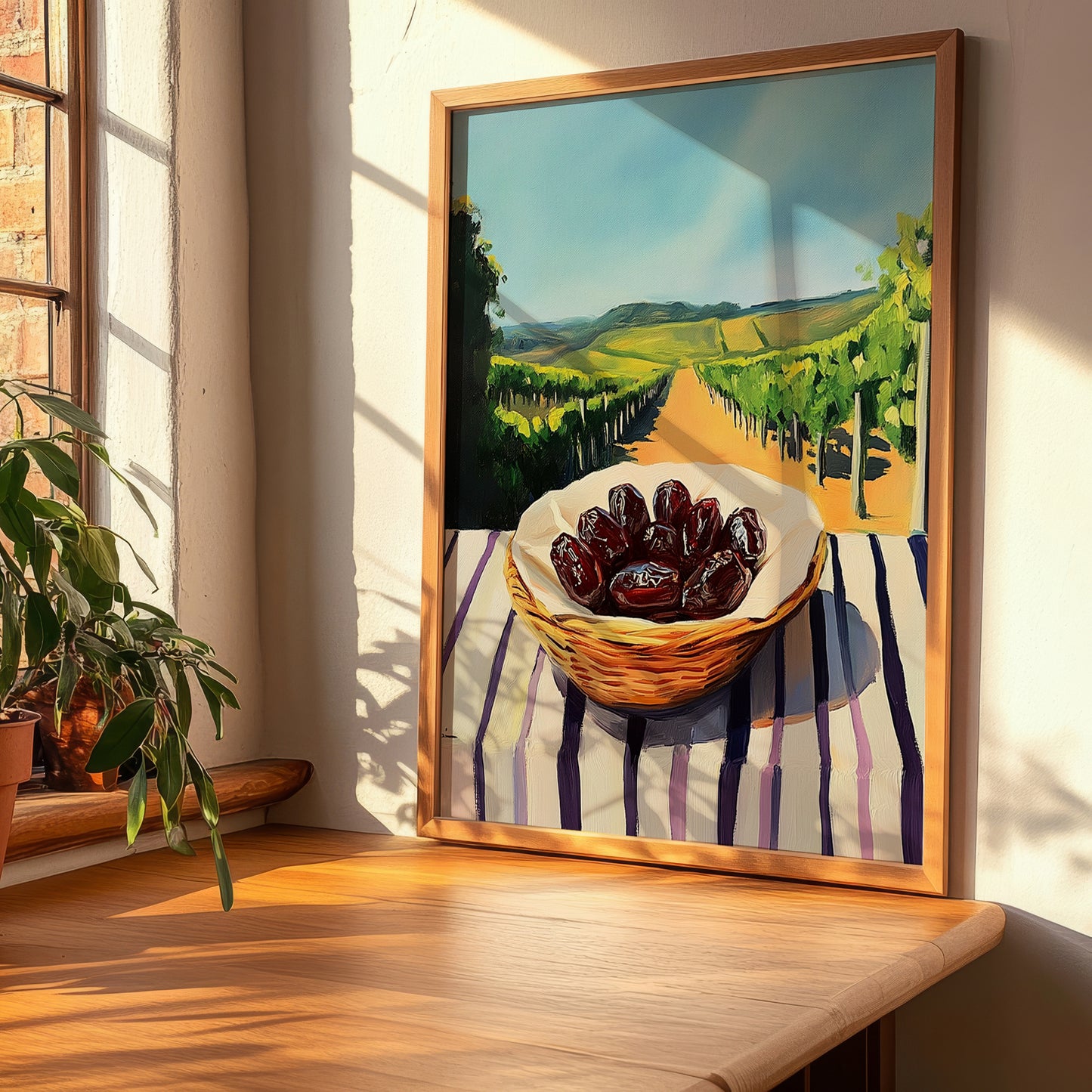 Date – Green Valley Landscape, Fruit Wall Decor, clean layout with no caption