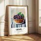 Grape – on Striped Tablecloth, Fruit Wall Decor