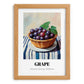 Grape – on Striped Tablecloth, Fruit Wall Decor, set in oak frame