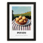 Potato – Green Valley Landscape, Vegetable Art, in sleek black frame