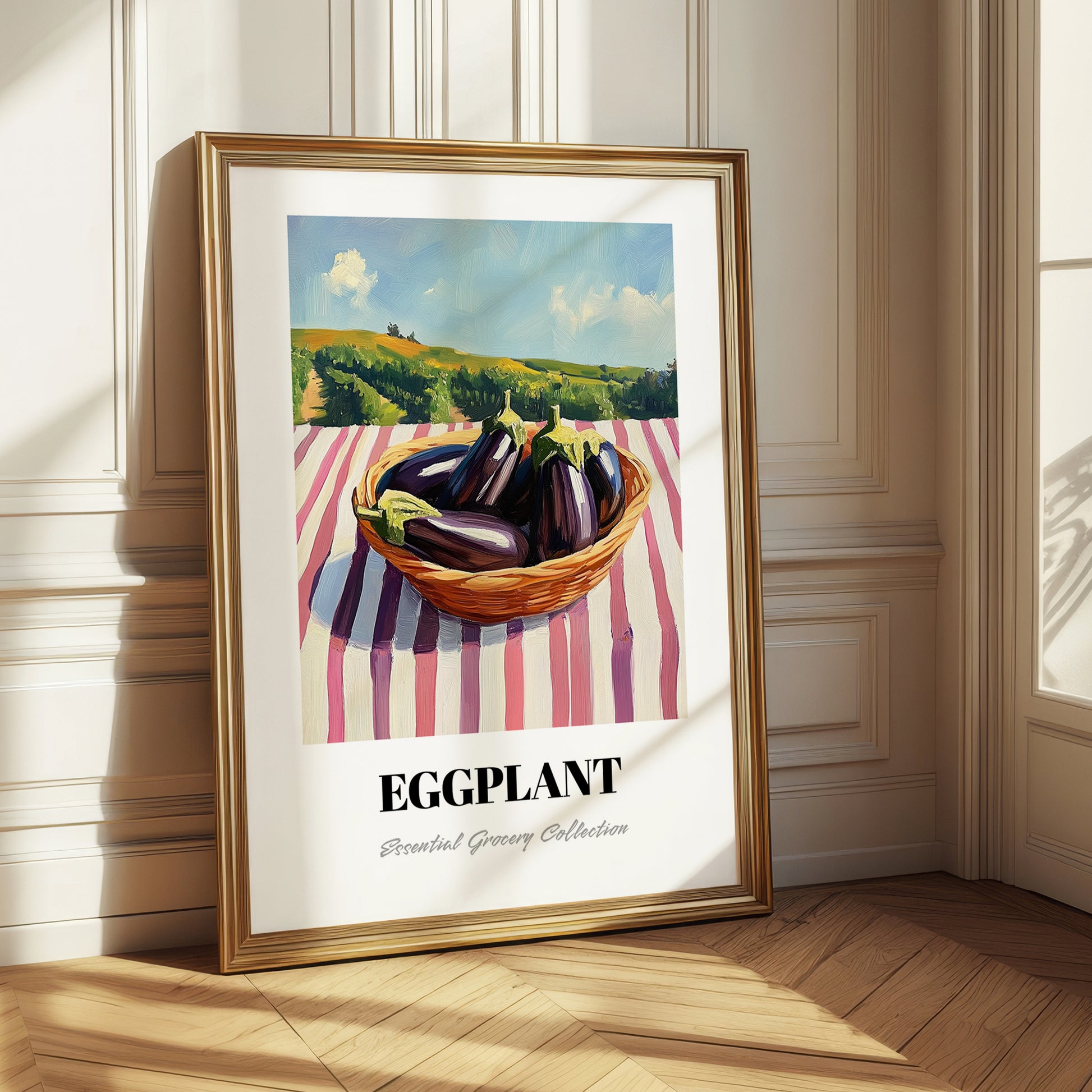 Eggplant – Valley Café Scene, Vegetable Still Life