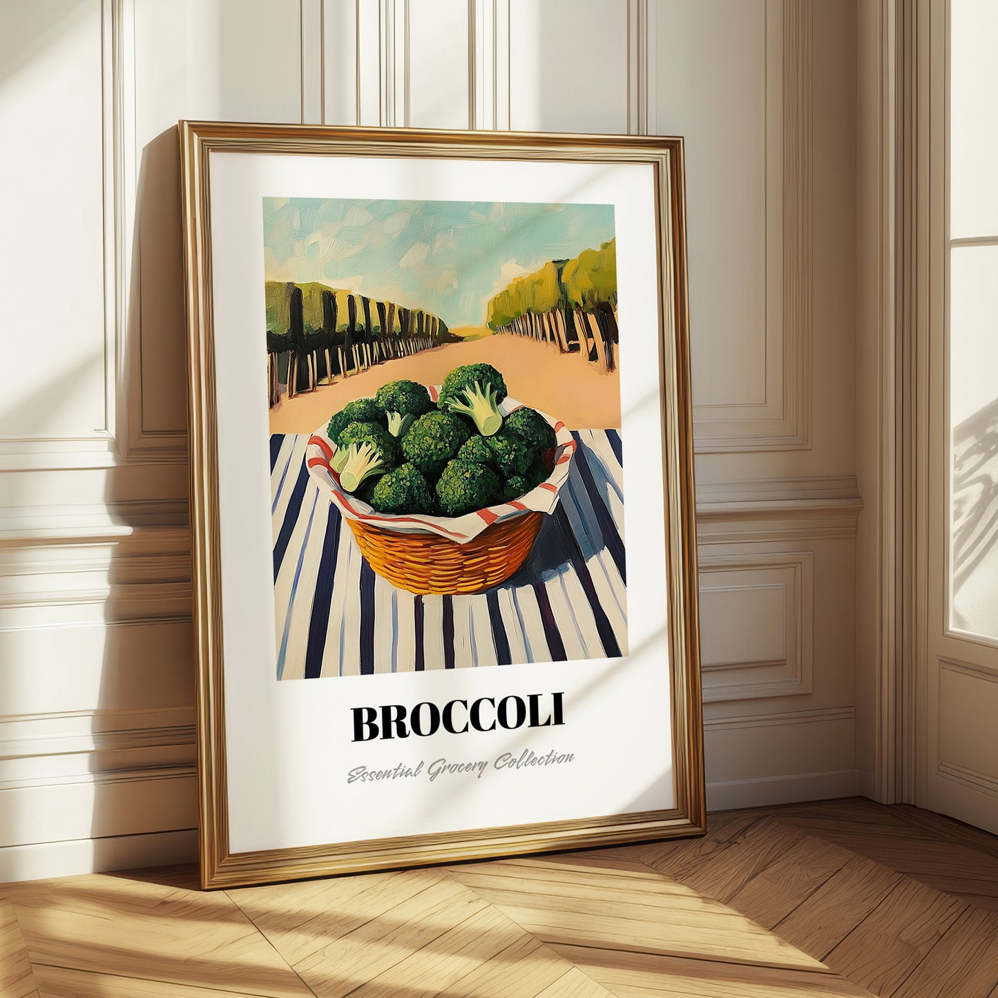 Broccoli – Valley Café Scene, Vegetable Wall Decor