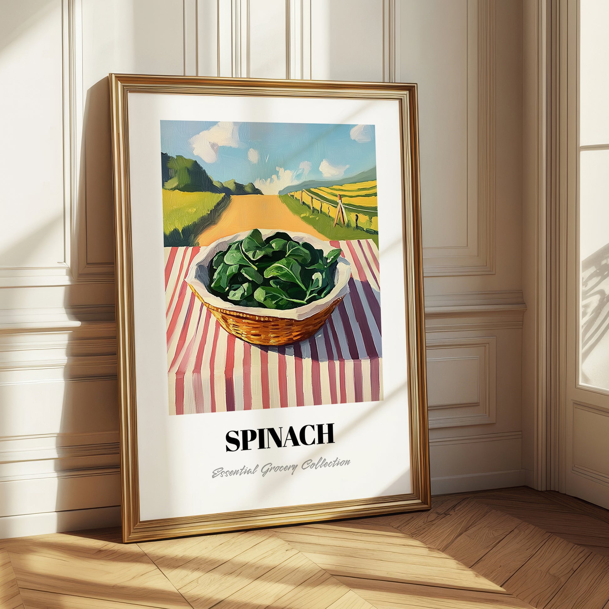 Spinach – Green Valley Landscape, Vegetable Print
