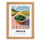Spinach – Green Valley Landscape, Vegetable Print, set in oak frame