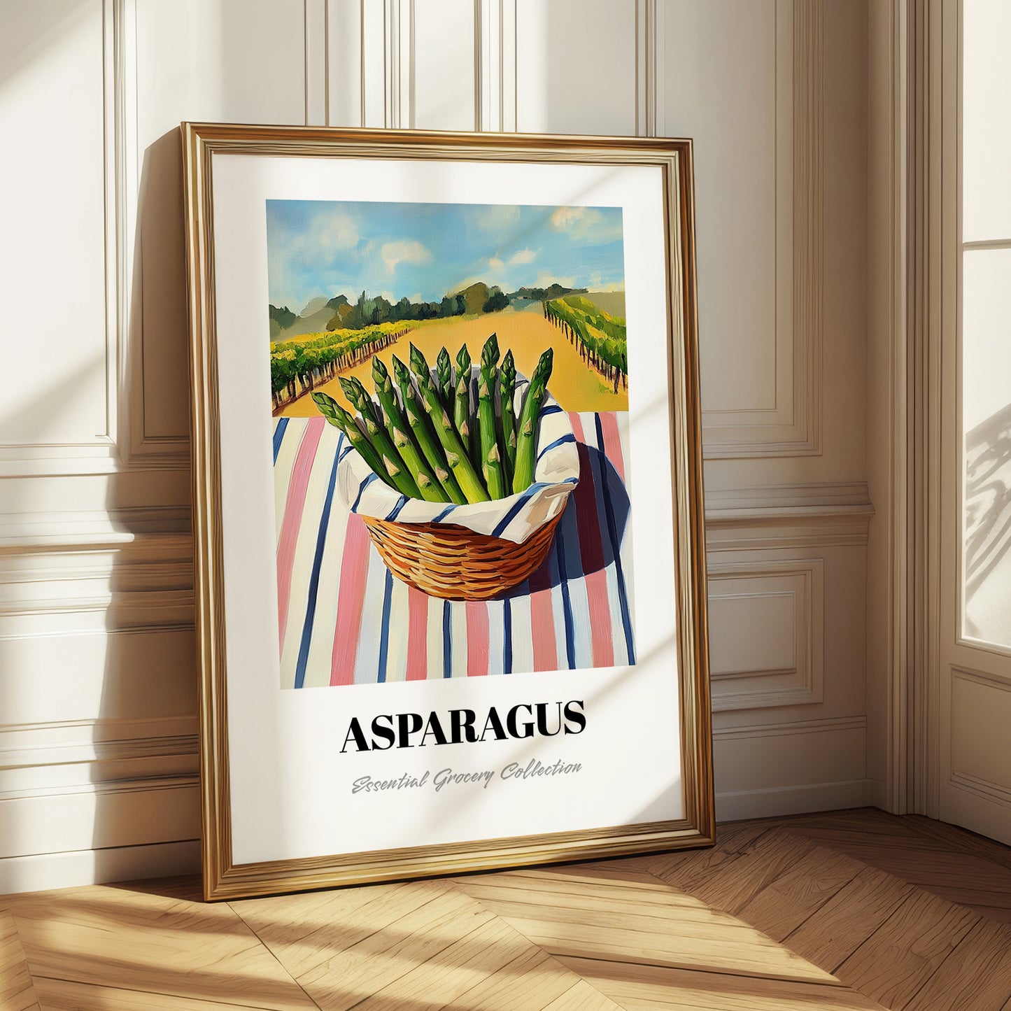 Asparagus – Valley Café Scene, Vegetable Wall Decor