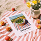 Asparagus – Valley Café Scene, Vegetable Wall Decor, unframed on coastal sand
