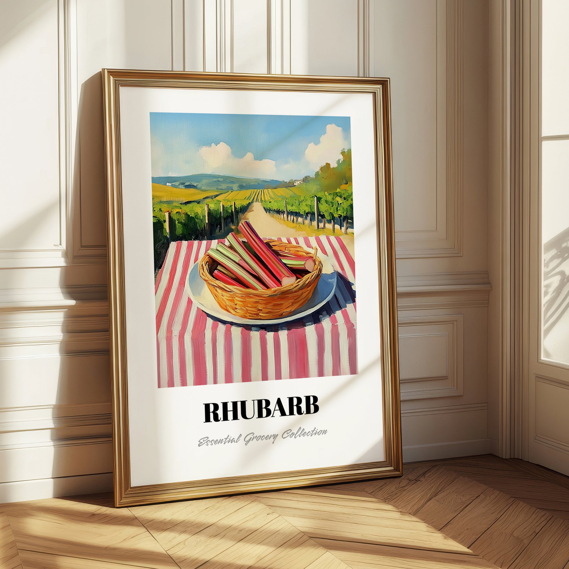 Rhubarb – Valley Café Scene, Vegetable Print