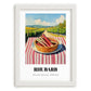 Rhubarb – Valley Café Scene, Vegetable Print, placed in minimal white frame