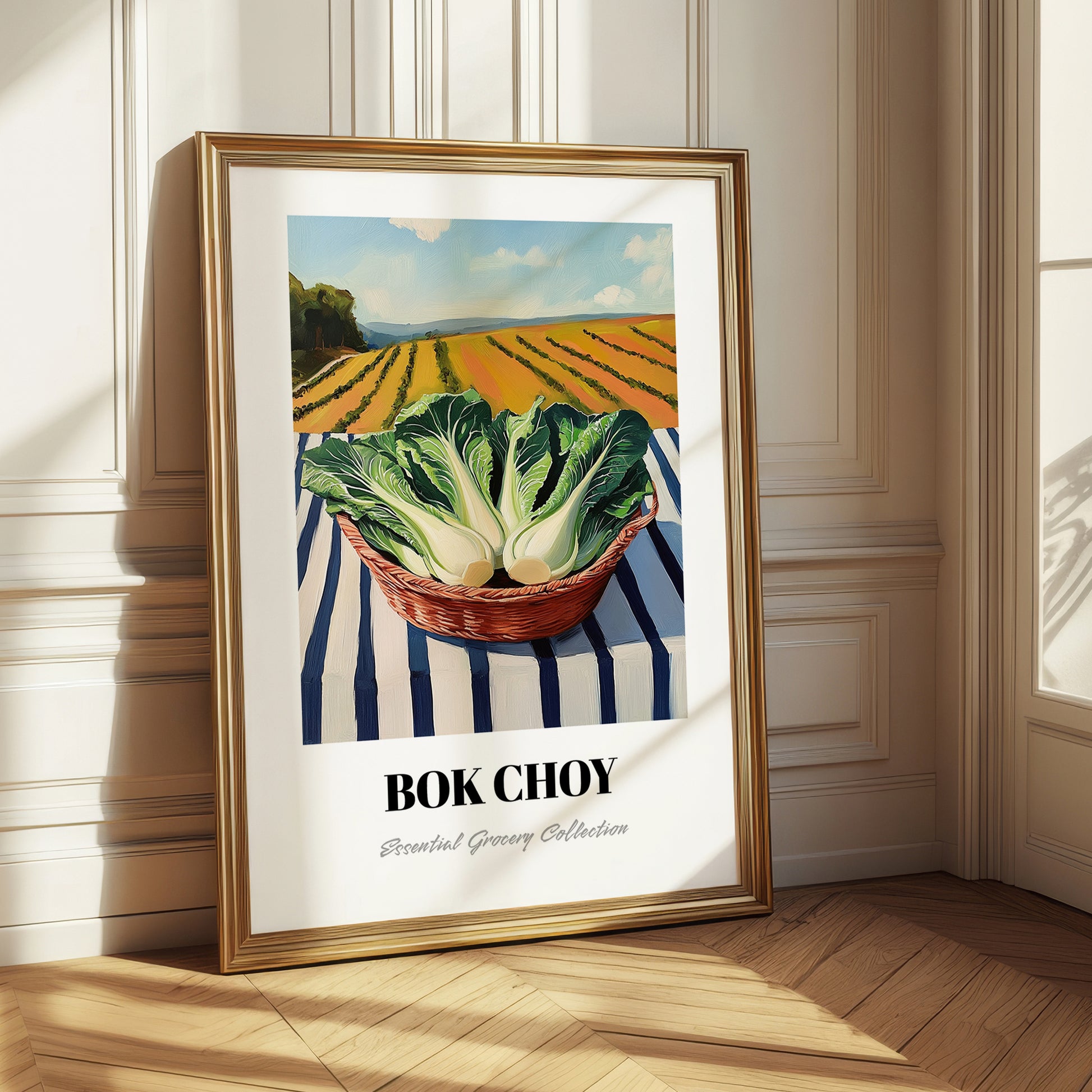 Bok Choy – Green Valley Landscape, Vegetable Illustration