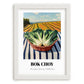 Bok Choy – Green Valley Landscape, Vegetable Illustration, placed in minimal white frame