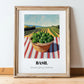 Basil – Green Valley Landscape, Fresh Herbs Still Life, in wooden frame leaning on the floor